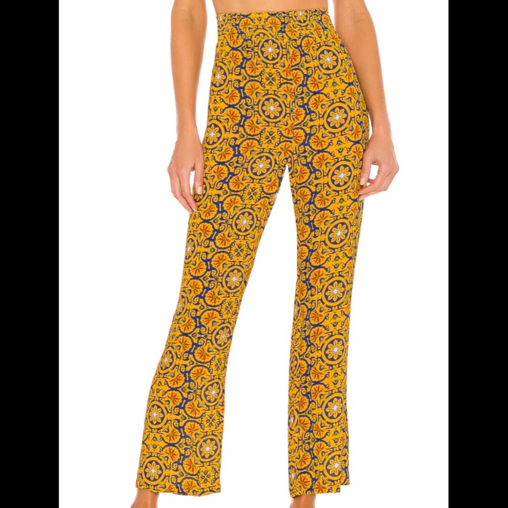 WeWoreWhat Saffron Print Pants & Matching Scarf